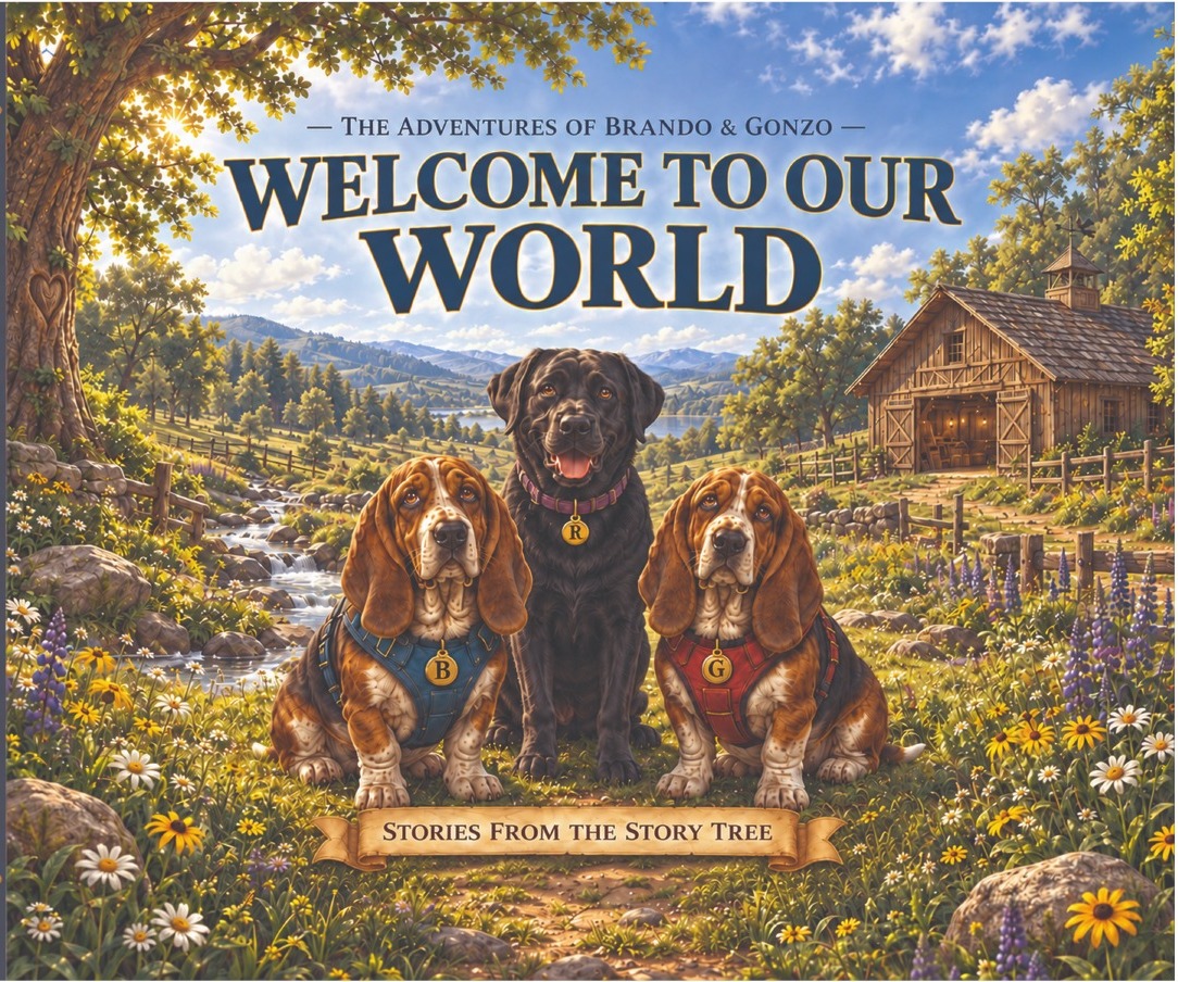Welcome to Our World book cover featuring Raven, Brando, and Gonzo